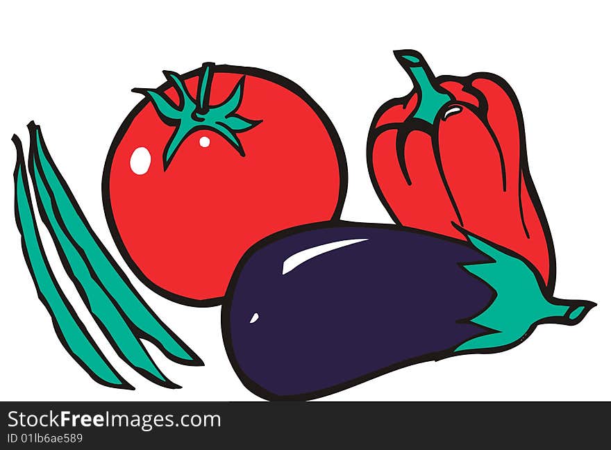 Illustration of vegetables on a white background