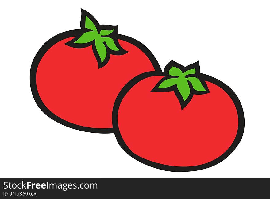 Illustration Of Tomatoes On A Whit