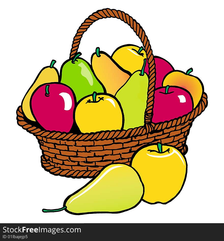 Still Life on a composition of fruit on a white background