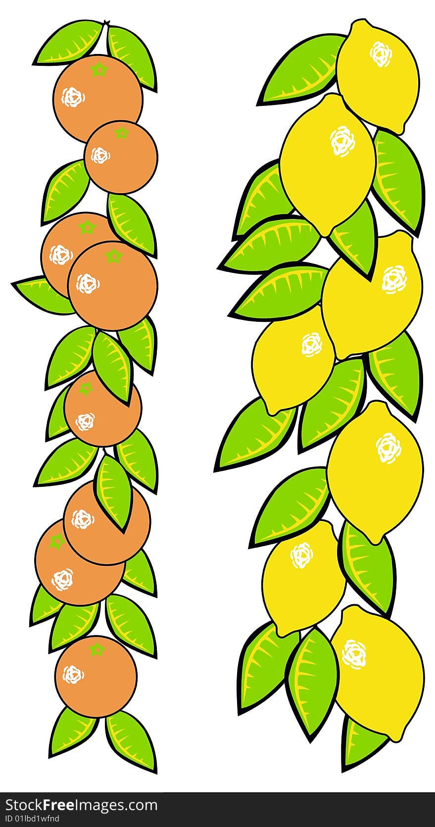 Illustration  of oranges and lemons