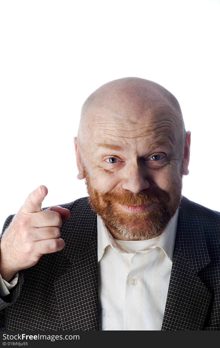 Happy Businessman, over white background