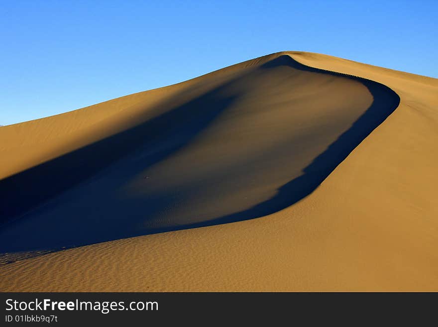 Sunrise in death valley desert