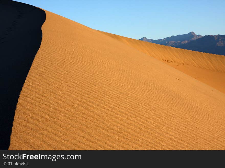 Sunrise in death valley desert