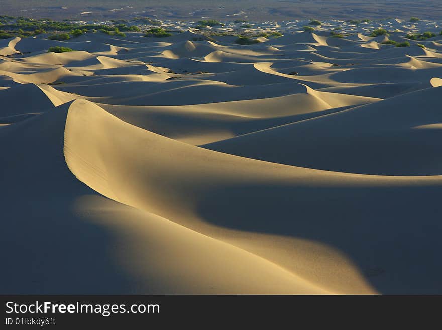 Sunrise in death valley desert