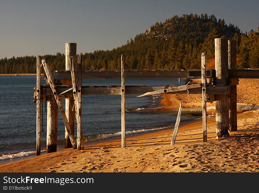 Lake tahoe in spring during sunset. Lake tahoe in spring during sunset