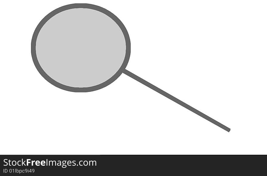 The magnifying glass on white background