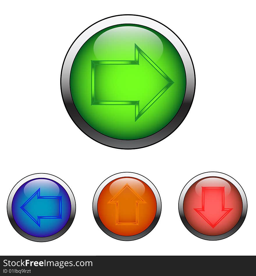 Navigation color buttons with arrows