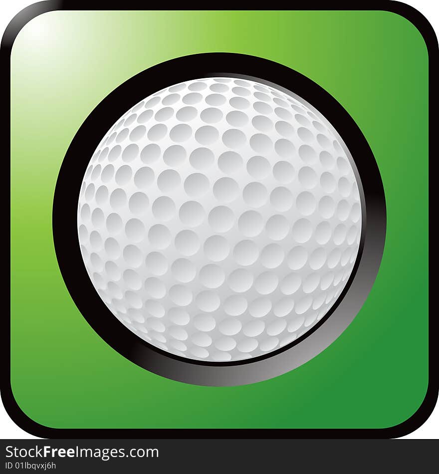 Close up picture of a golf ball on a green background. Close up picture of a golf ball on a green background