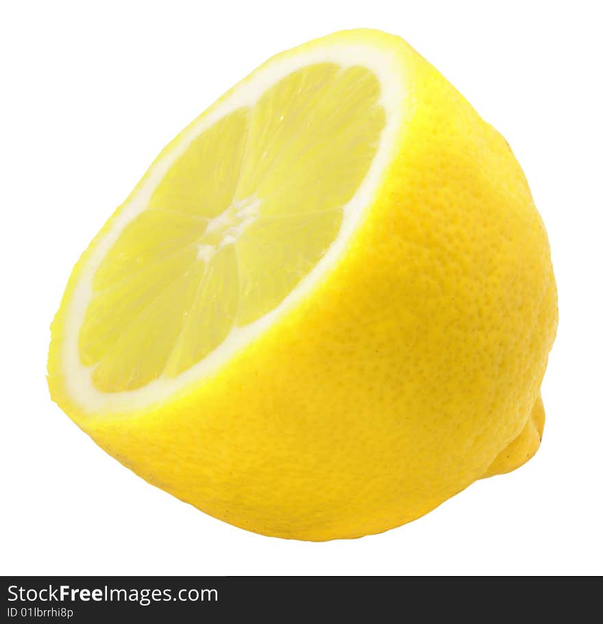 Fresh yellow lemon isolated over white with clipping path