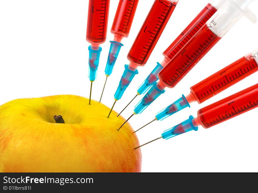 Apple and syringes