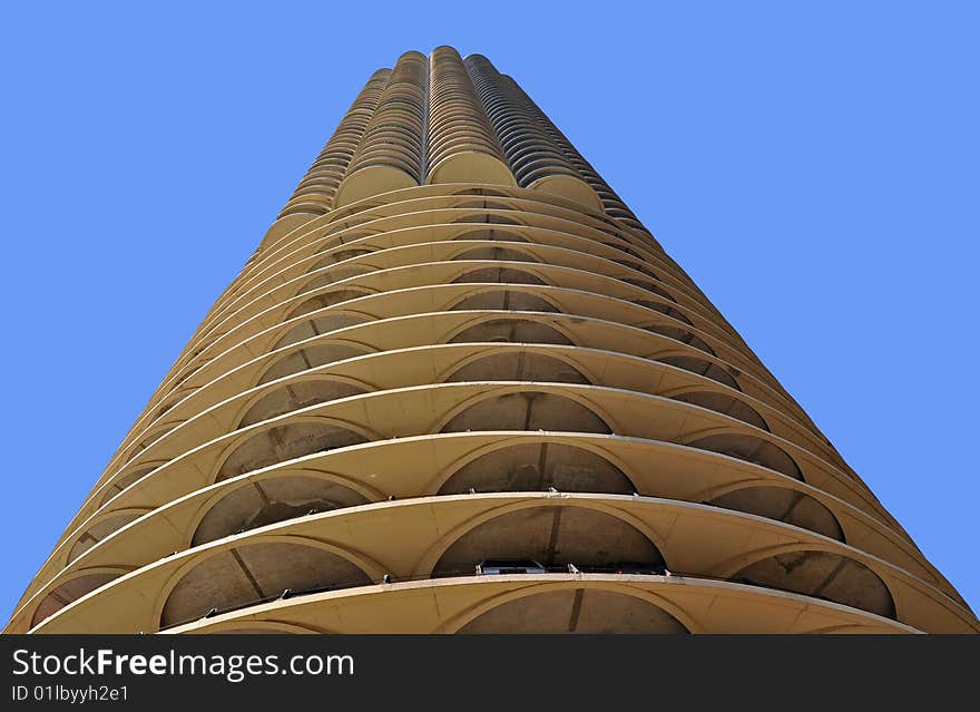 One of the twin marina towers in Chicago.