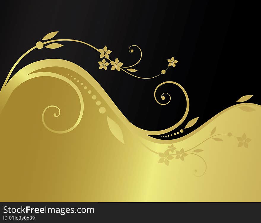 Golden Floral Background