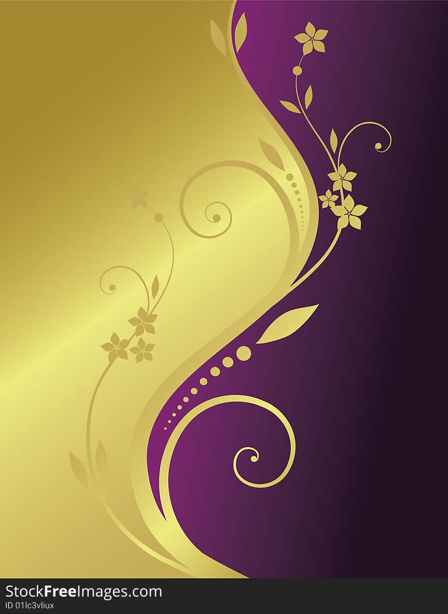 Golden Floral Background