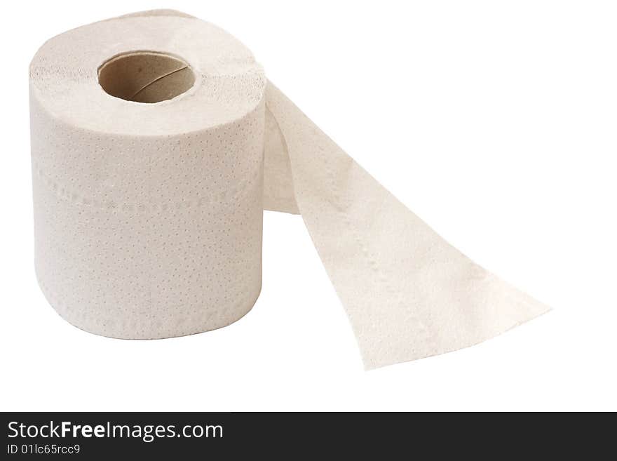 Toilet paper isolated on the white background