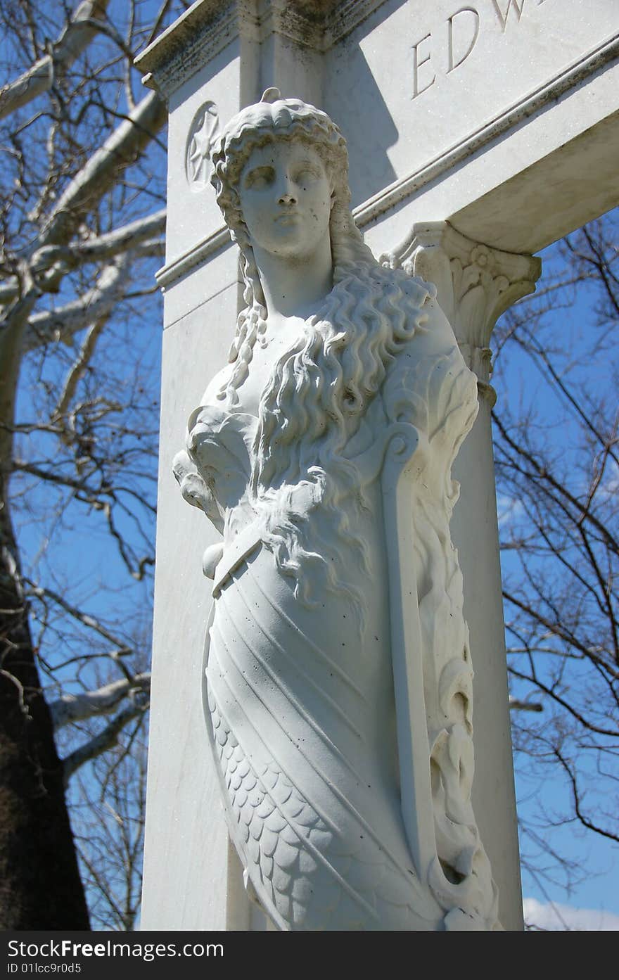 Stone woman statue