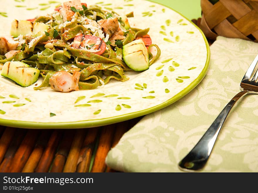 Spinach Fettucini With Chicken