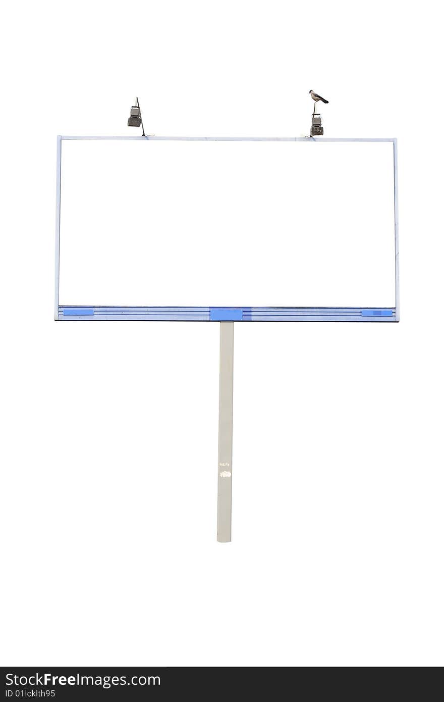 Advertising board under the white background