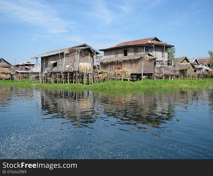 Fishing huts in the Lake