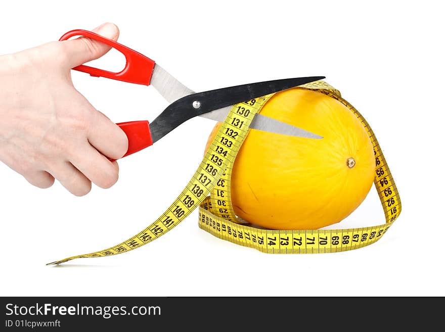 Melon and measuring tape