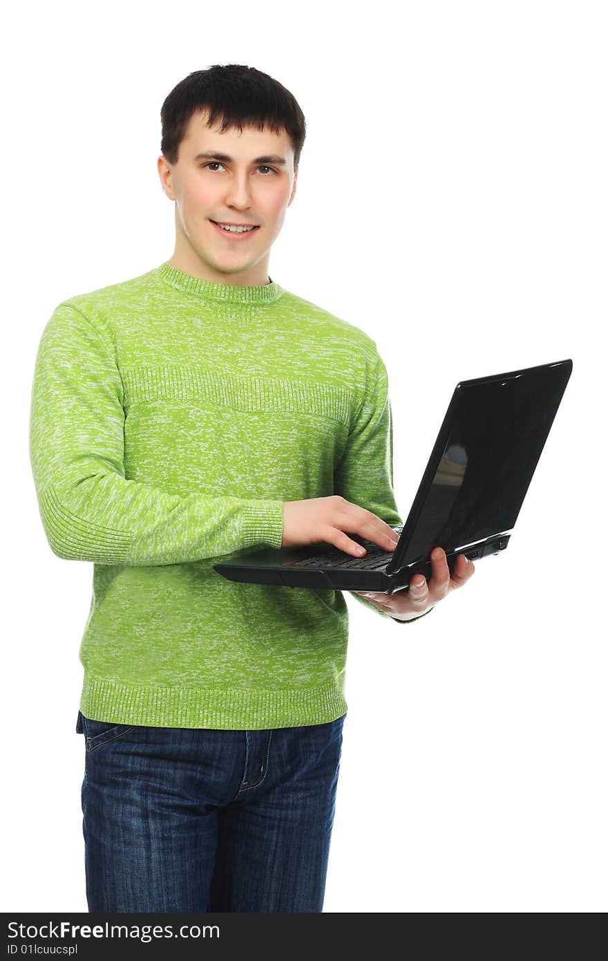 Handsome young man with a laptop. Handsome young man with a laptop.