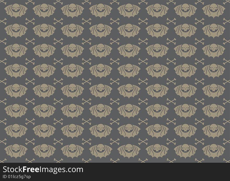 Vector illustraition of skulls abstract background. Vector illustraition of skulls abstract background.