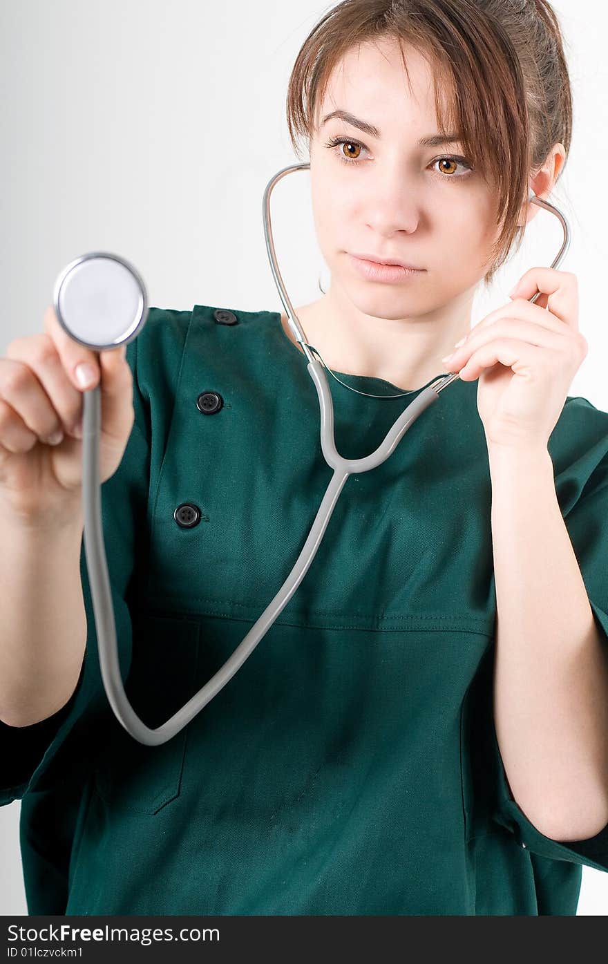 Female doctor with stethoscope