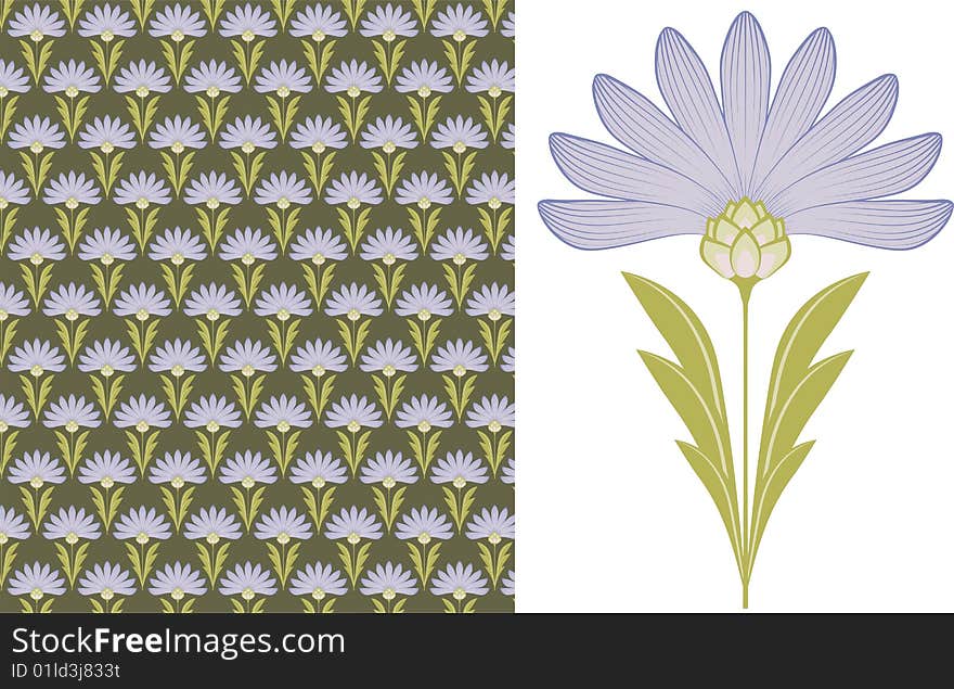 Floral seamless wallpaper, print to the fabric, wallpaper or other background