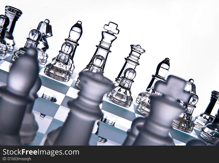 Transparent chess game with white background. Transparent chess game with white background