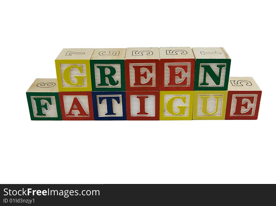 Green fatigue toy blocks