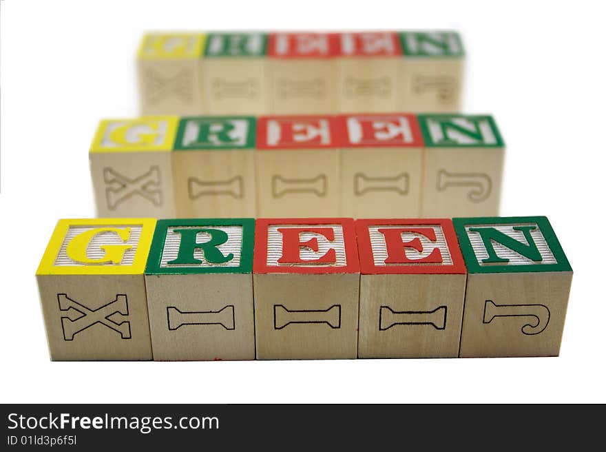 Green  toy blocks