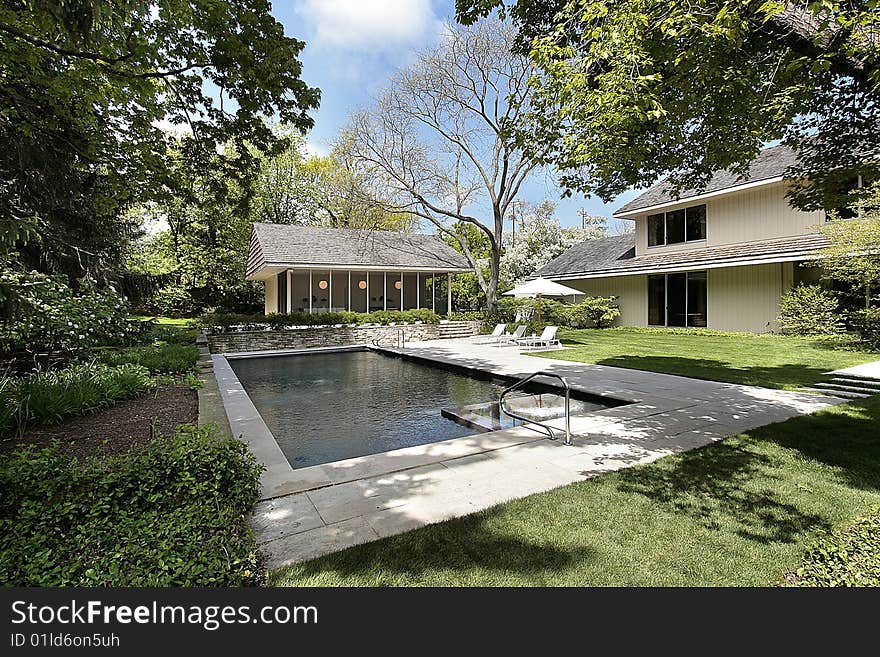 Pool with club house in luxury home