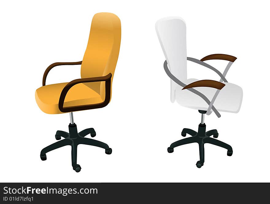 Two armchairs. Vector. Without mesh.