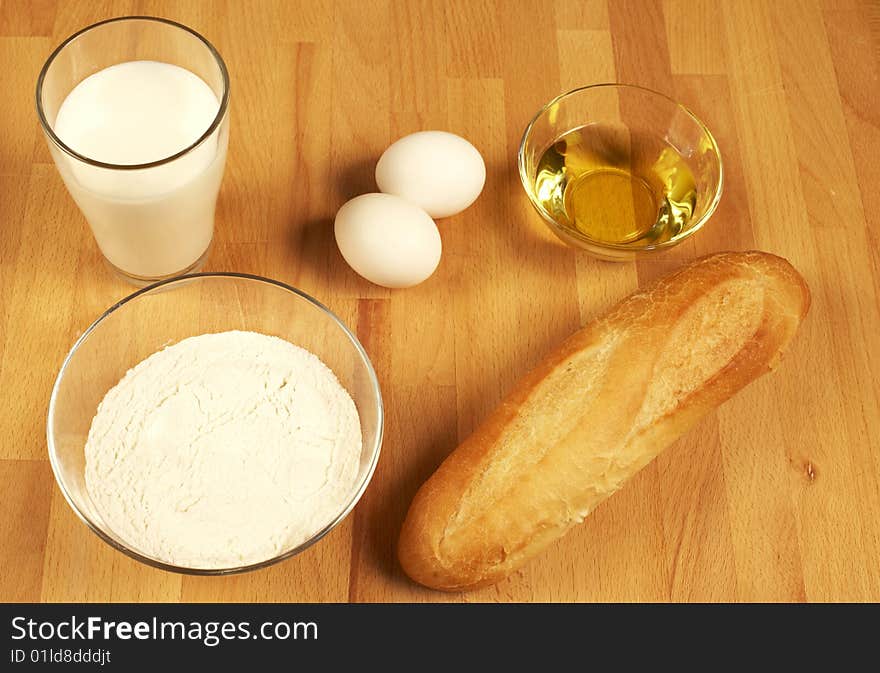 Ingredients for making pastry products. Ingredients for making pastry products