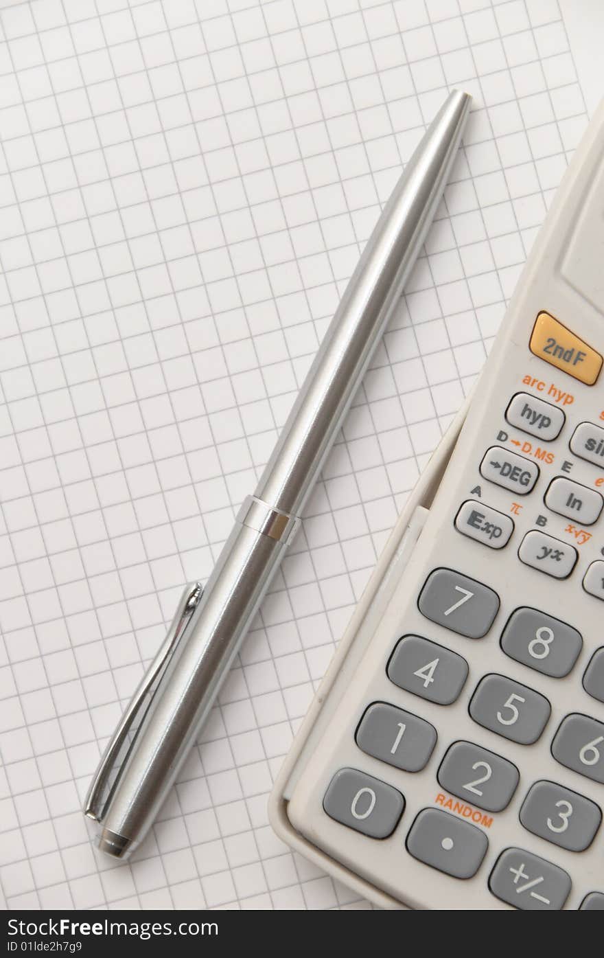 Elegant Silver Pen And Scientific Calculator