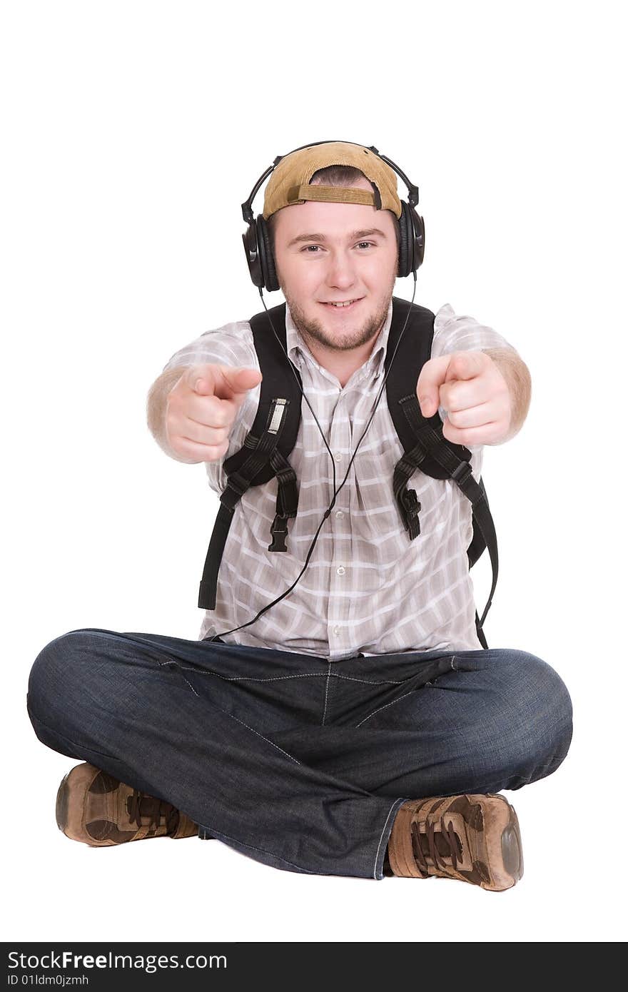 Casual student over white background. Casual student over white background