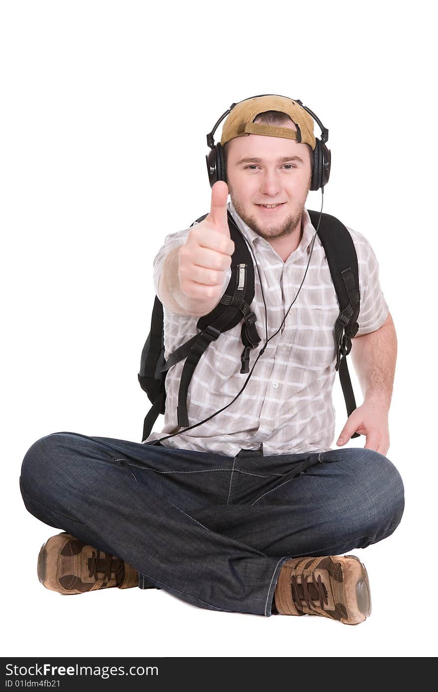 Casual student over white background. Casual student over white background