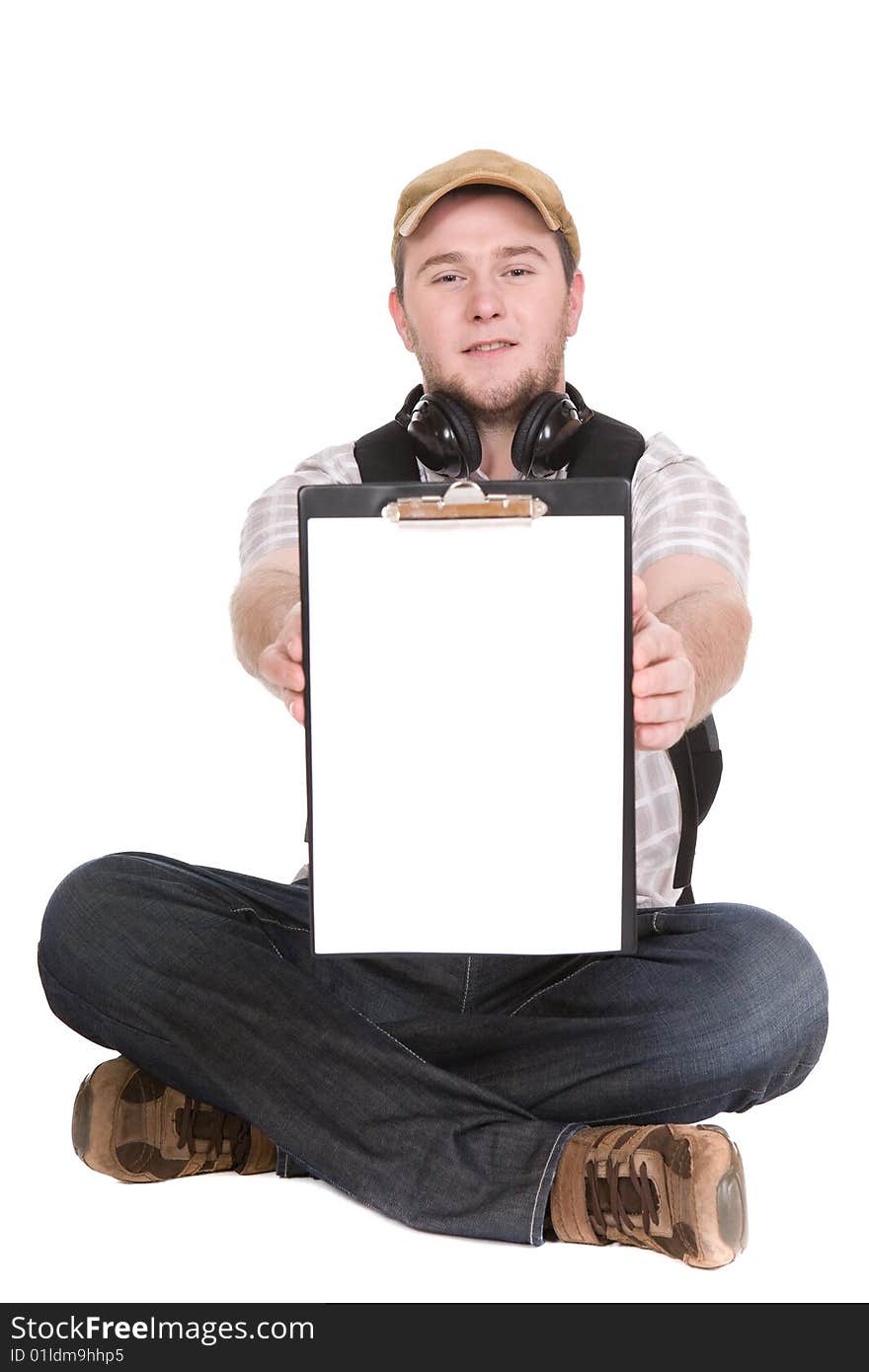 Casual student over white background. Casual student over white background