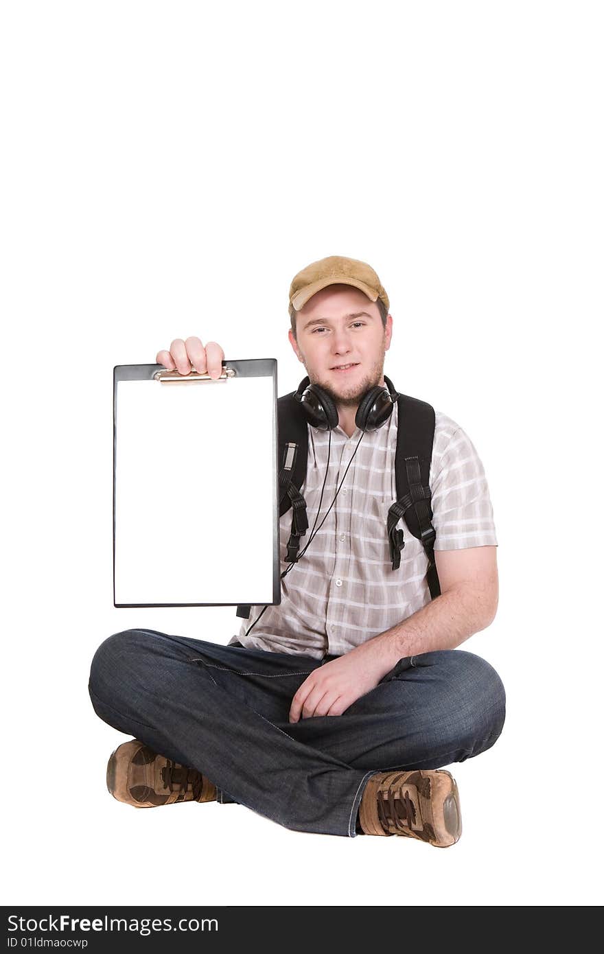 Casual student over white background. Casual student over white background