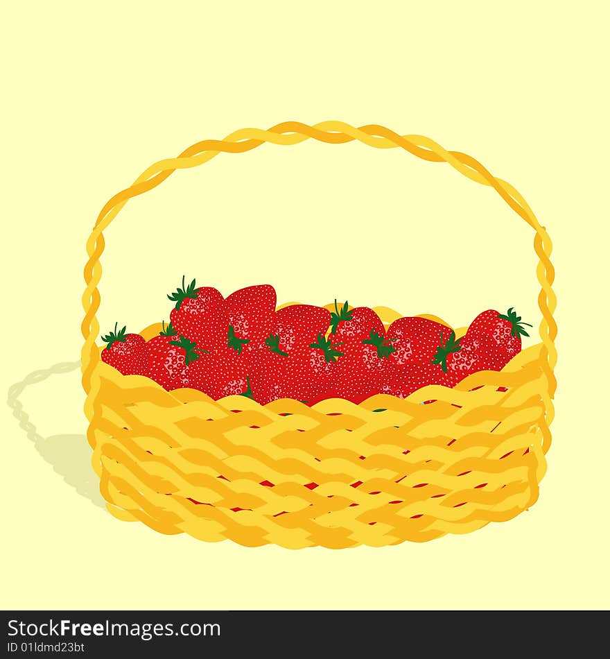 Basket with strawberry