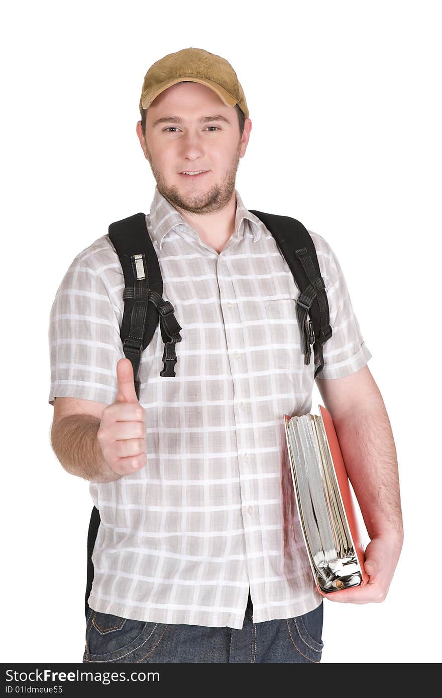 Casual student over white background. Casual student over white background