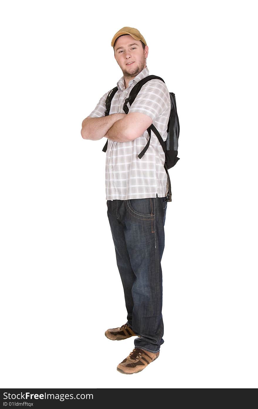 Casual student over white background. Casual student over white background