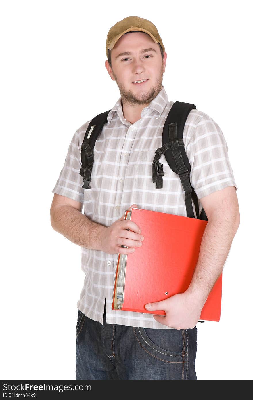 Casual student over white background. Casual student over white background