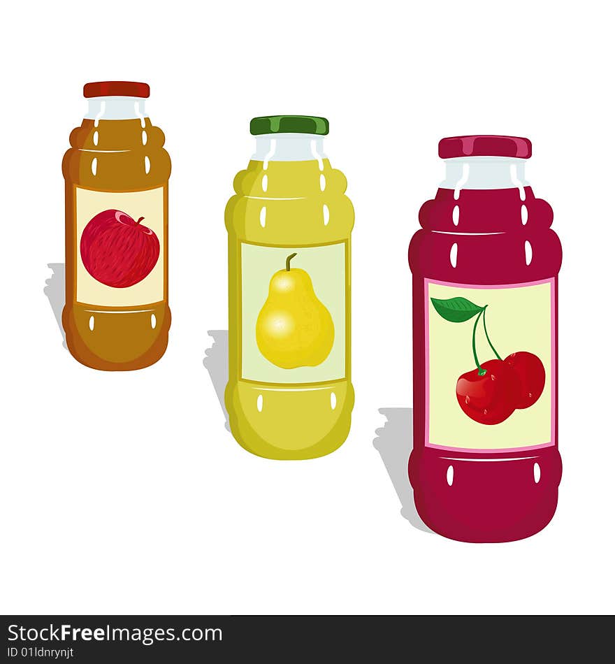 Vector bottles with fruit juicy. Vector bottles with fruit juicy