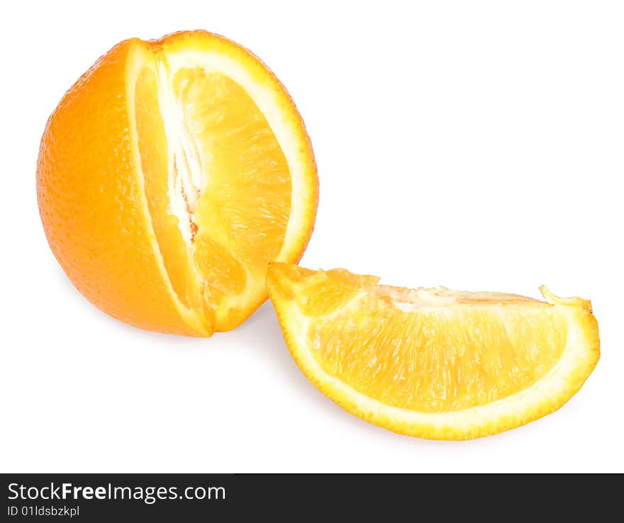 One orange on the white