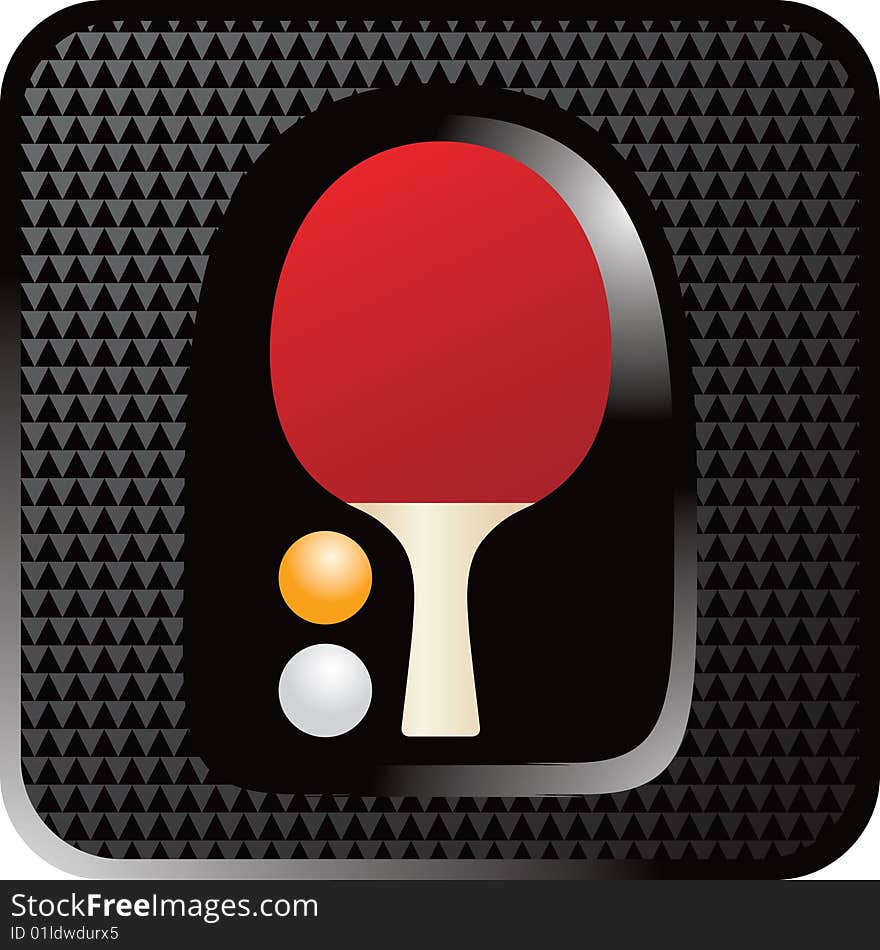 Ping pong paddle and balls web button. Ping pong paddle and balls web button