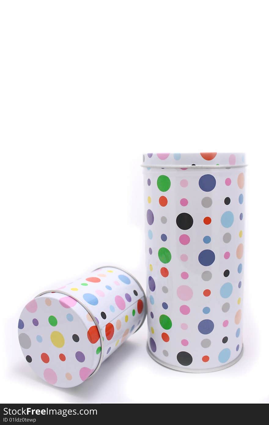 Polka dot cans