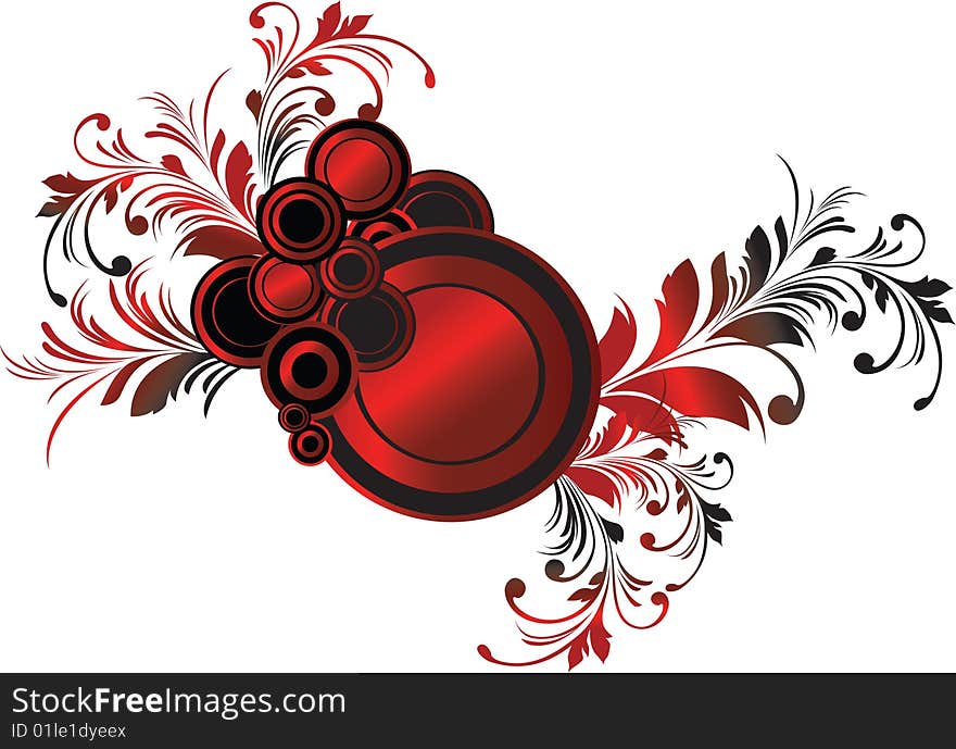 The vector illustration contains the image of floral frame. The vector illustration contains the image of floral frame