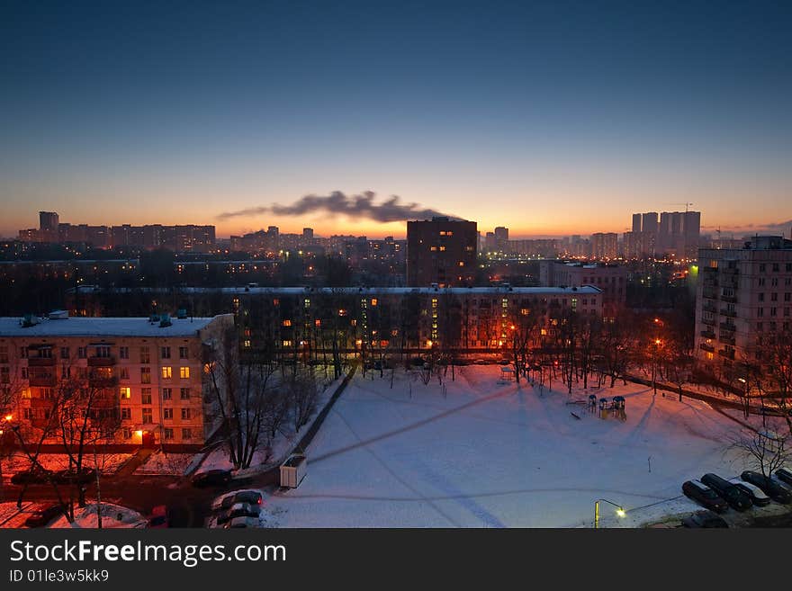 Winter morning in the city