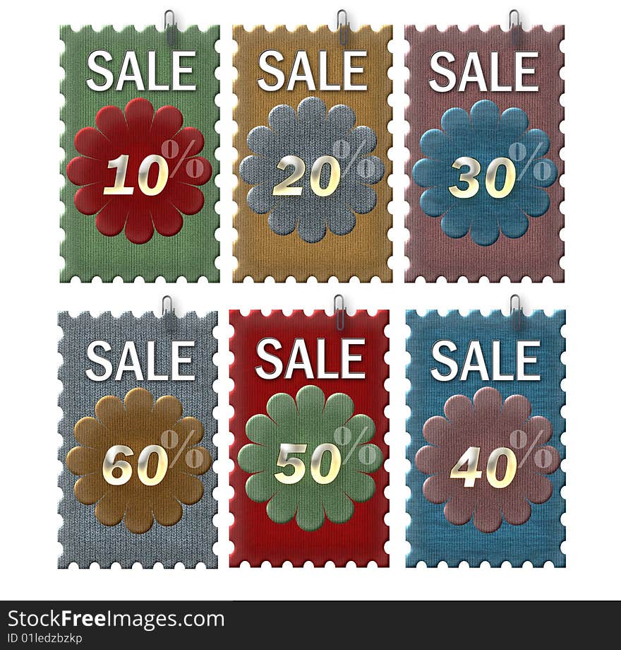 Set of label sale isolated on white background