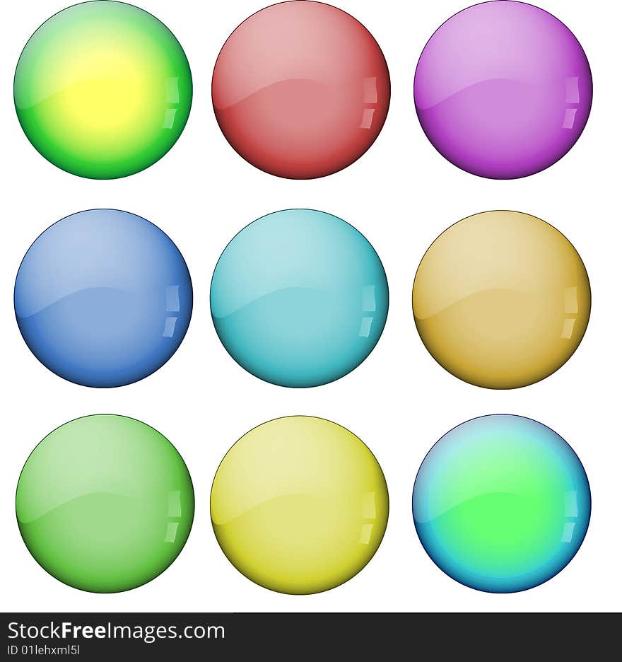 Colored Glass Buttons